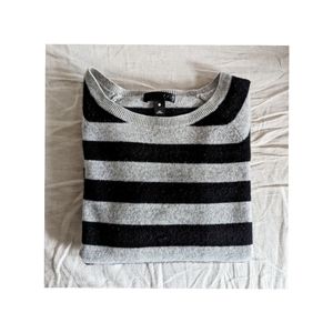Aqua Striped Cashmere Sweater